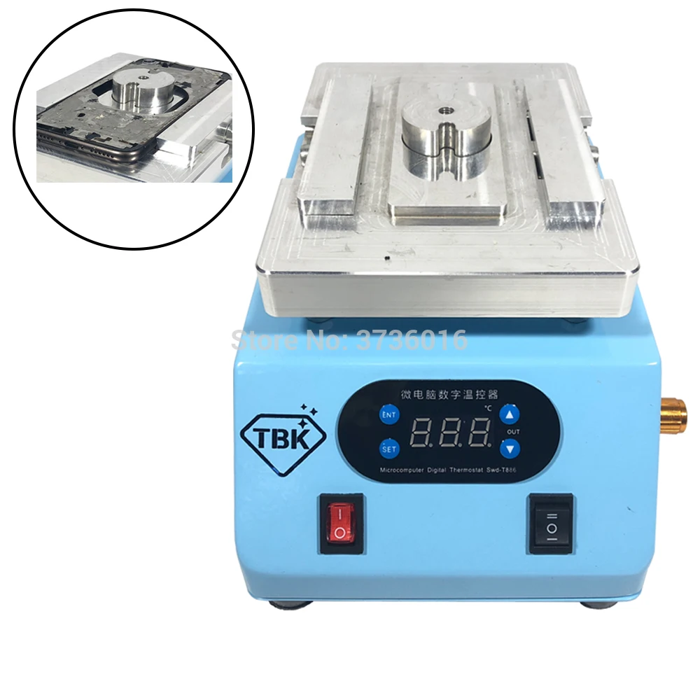 TBK heating automatic separate machine for iphone 8/8 PLUS/X Battery back cover removing crack back cover housing case repair