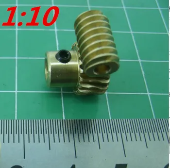 

1 sets 0.5M 20 teeth reduction ratio:1:10 brass worm gear hole -4MM worm rod:3mm metal worm reducer transmission