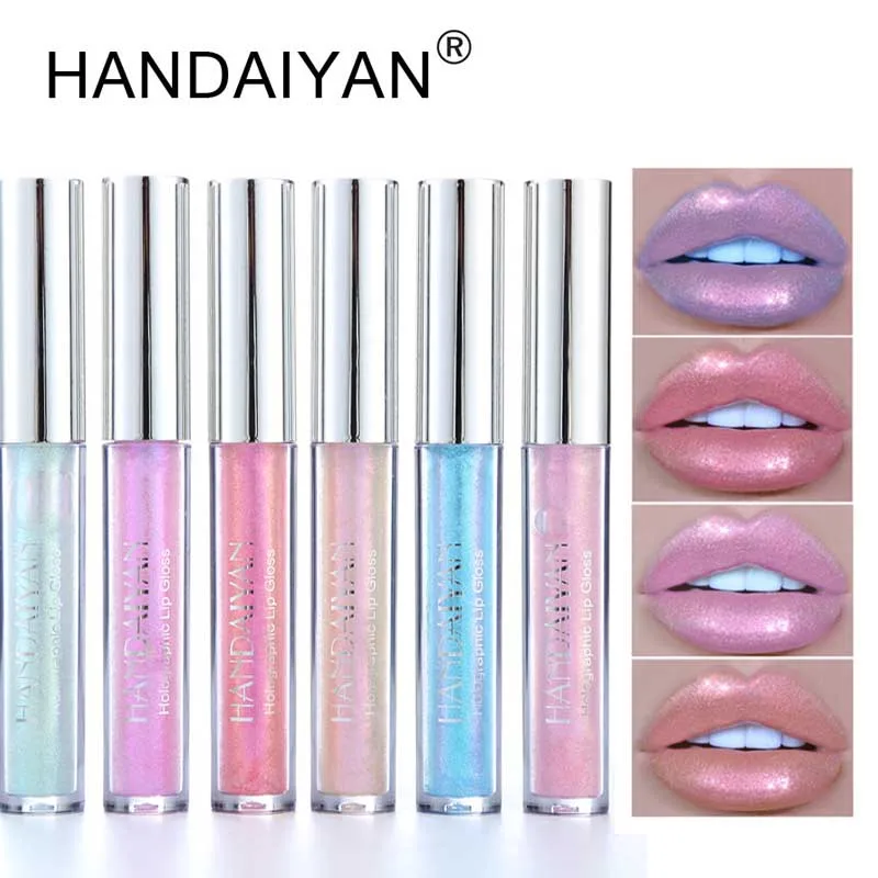 

HANDAIYAN Shimmer Lip Gloss Makeup Lip Plumper Glitter Lipgloss Tattoo Pigment Long Lasting Liquid Lipstick Waterproof Lip Gloss