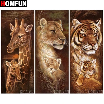

HOMFUN Full Square/Round Drill 5D DIY Diamond Painting "Love animals" 3D Embroidery Cross Stitch 5D Home Decor Gift A07550