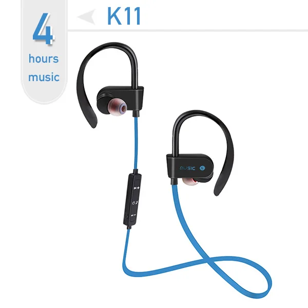 FBYEG K1 Bluetooth Спортивная гарнитура/беспроводные наушники бас bluetooth наушники с активным шумоподавлением для телефонов и музыки - Цвет: K11-Blue-4h