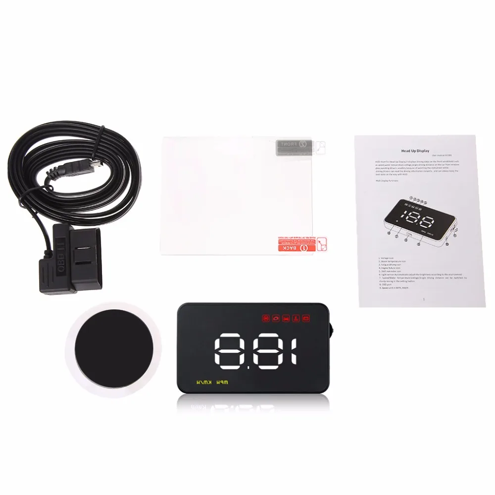 

Car Speedometer HUD Head Up Display Speedometer Over-speed Voltage Alarm A1000