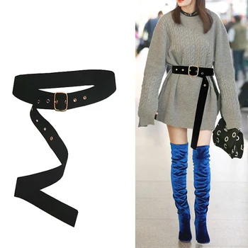 

Designer Belt for Dress Wide Suit Canvas Waist Belt New Party Belts Women Girls Fashion String Waistband Streetwear Women Casual