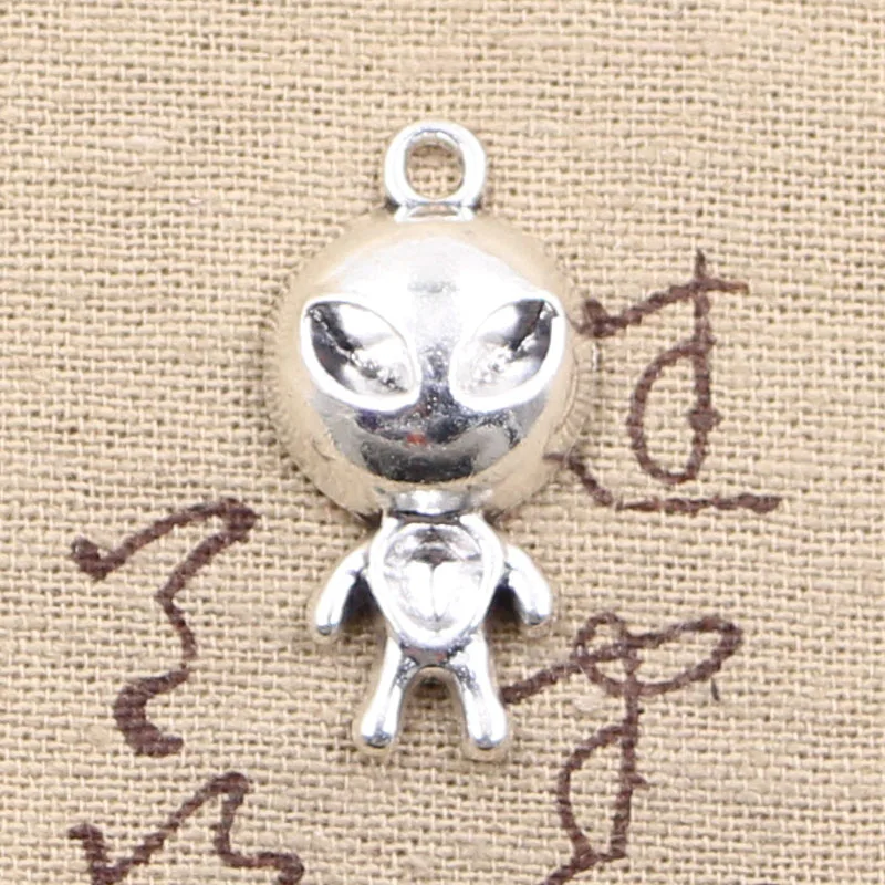 

8pcs Charms alien et 31x15mm Antique Silver Plated Pendants Making DIY Handmade Tibetan Silver Jewelry