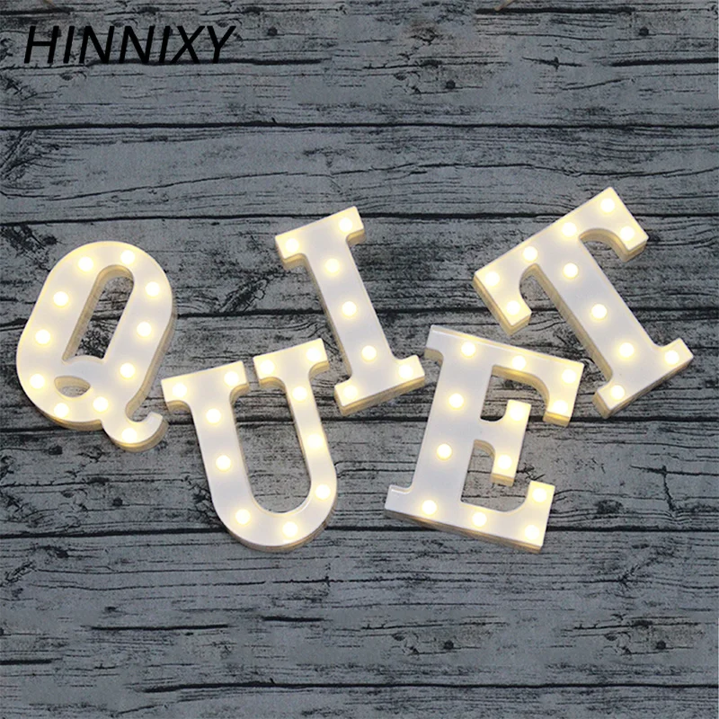 

Hinnixy 26 Letters LED Decoration Night Lamp To Spell Name Word For Bar Cafe Wedding Party Alphabet Night light With Switch