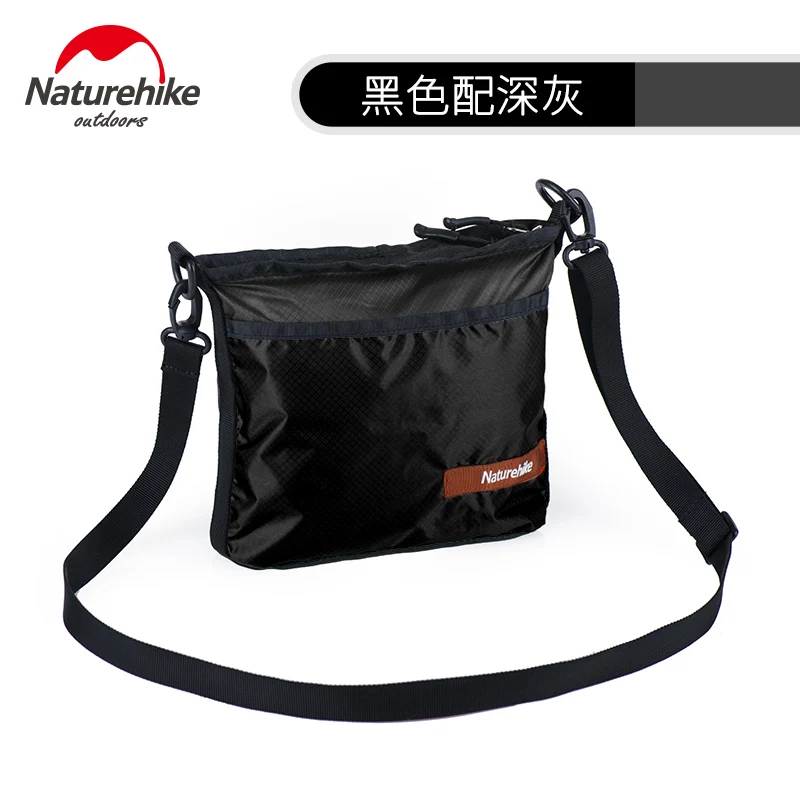 NatureHike ультра-легкая мини-сумка 20D водонепроницаемая сумка для мужчин и женщин лаконичный дизайн уличная сумка на одно плечо - Цвет: Black Dark gray
