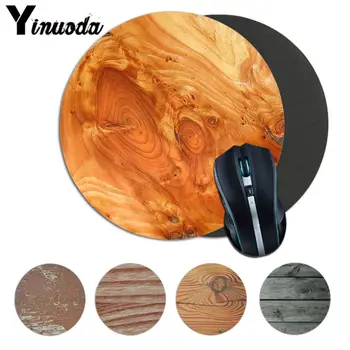 

Yinuoda Vintage Wood Grain Laptop Computer round desk pads Mousepad Computer Laptop Keyboard Mat Desk Mat Mouse pad anime