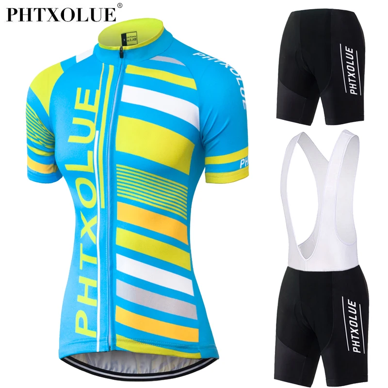 

Phtxolue Summer Women MTB Bike Cycling Clothing Breathable Blue Bike Bicycle Wear Maillot Ciclismo Cycling Jersey Sets