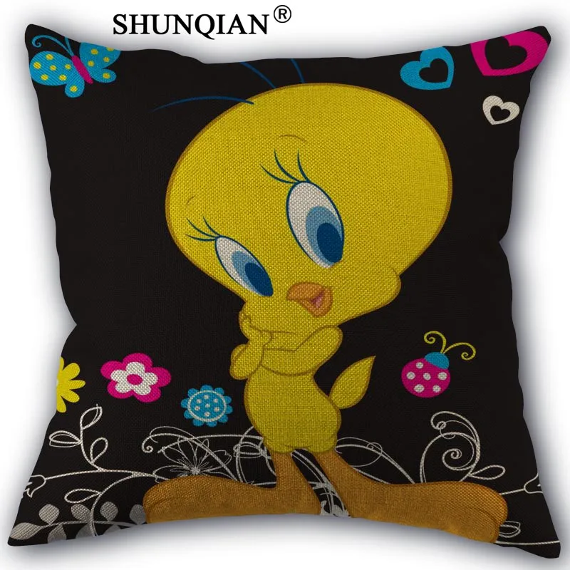 

Home pillowcase Covers Tweety Bird Cotton Linen Pillow Cover Bed Nordic Decorative Pillow Case 45x45cm One Sides