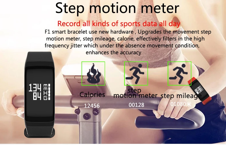 F1 Smart Сердечного ритма Monitore Смарт Браслет Здоровья наручные часы вызова сигнализация Вибрационный для Xiaomi iPhone телефон