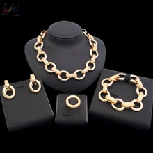 Yulaili новейший модный дизайн золотых ювелирных изделий африканская Женская цепочка ожерелье Простой и роскошный костюм