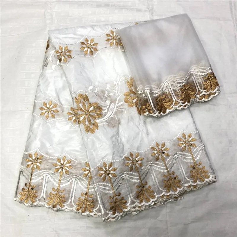

African guinea brocade fabric african bazin riche getzner with beads high quality Nigerian gele headtie 5+2 yards/lot 14L061985