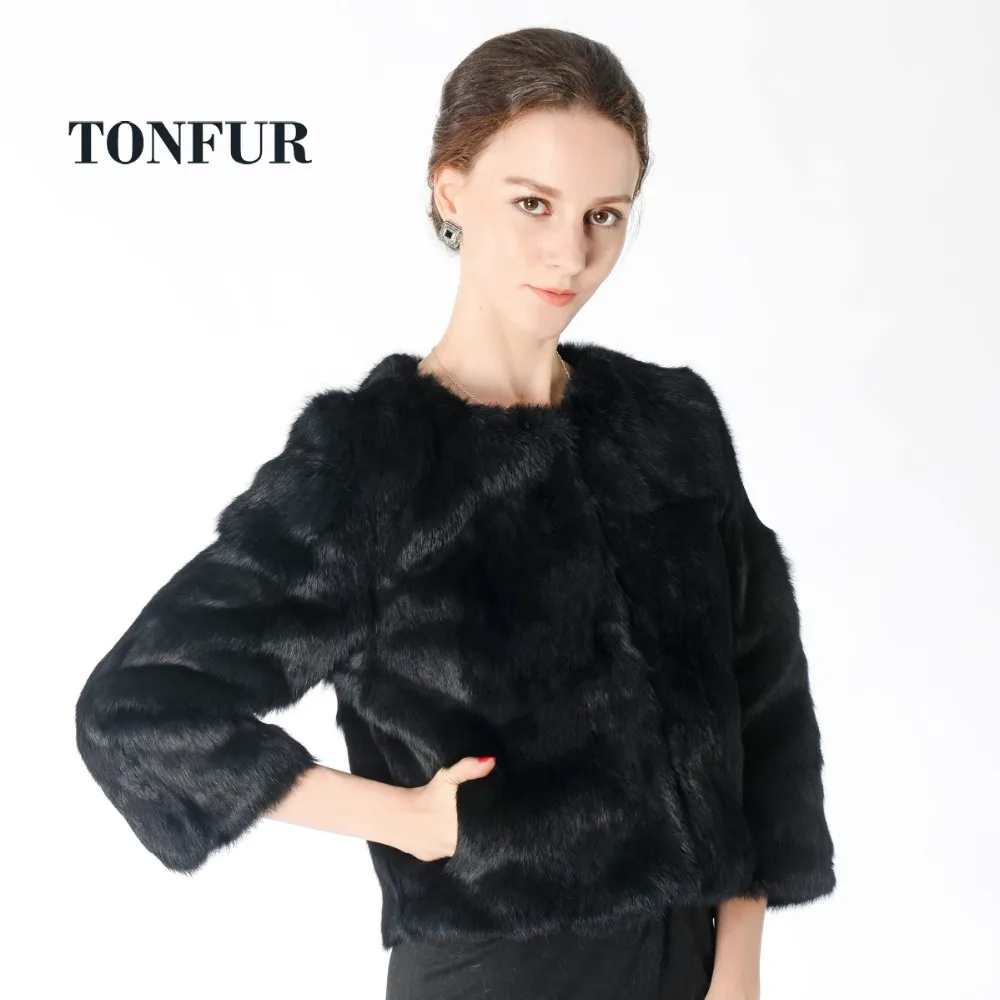 100 Rabbit Fur Coat multi colors Real Natural Rabbit Fur Jacket women