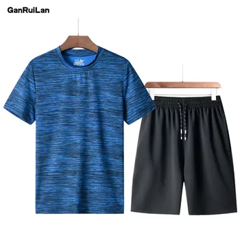Nuevo estilo de los hombres es corta ropa deportiva de verano traje de verano de diseño de impresión transpirable pantalón corto Casual hombres trajes de ocio TZ1902