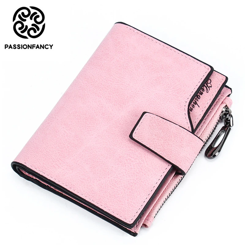 

2018 Scrub Leather Female Wallet Hasp Small Slim Coin Pocket Purse Women Wallets Cards Holders Short wallet Designer Lady Purses