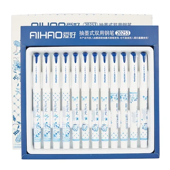

12pcs/set Fountain Pen Ink Set with Magic Pens Children Student Writing Pens Hooded Nib Light Plastic Ink Pens School Supplies