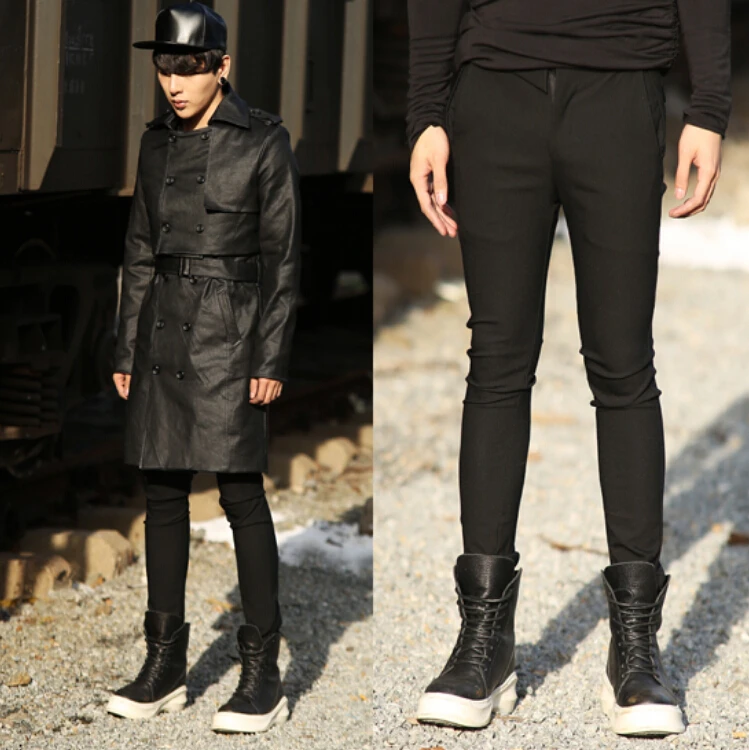 Мужская брендовая модная одежда мужские универсальные облегающие в западном стиле брюки эластичные тонкие брюки Брюки для девочек