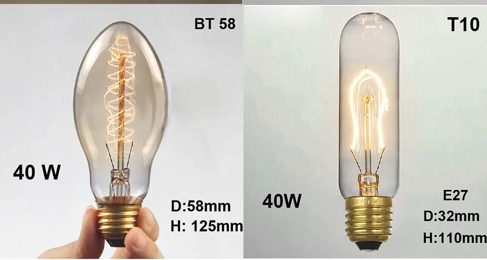 KARWEN лампа Эдисона лампа ретро лампа накаливания 40 Вт ампула старинная лампа E27 220 В для декора лампа накаливания подвесные светильники