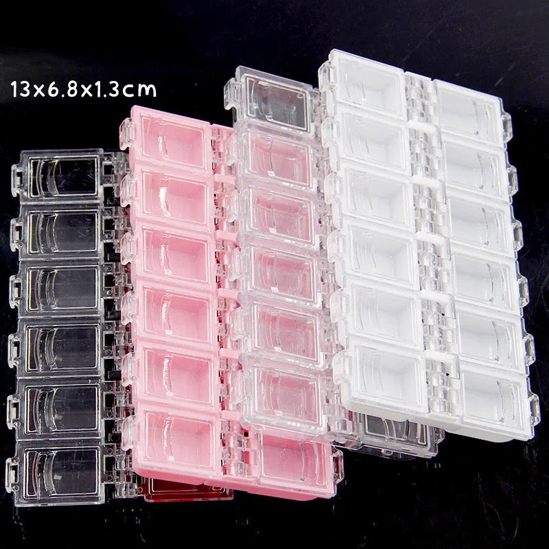 

Tool Box Cream Plastic Accessories Slime Filling Crystal Nail Tool 12 Grid Jewelry Storage Box