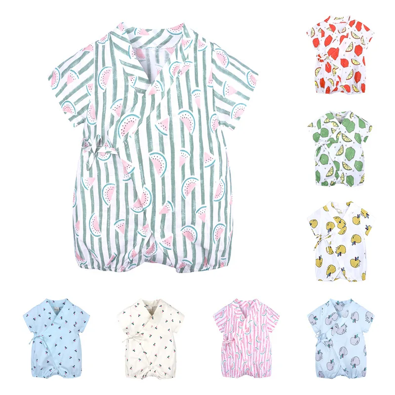 

Kids Girls Rompers Clothes Fruit Floral Print Summer Jumpsuit Children CostumeToddler Newborn Baby Boy Clothing Outfit Short
