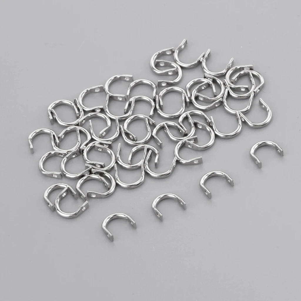 50pc Easy-Spin Clevises Clevis Stainless Steel DIY Spinnerbaits Fishing Lure Accessories Tackle Craft S/M/L