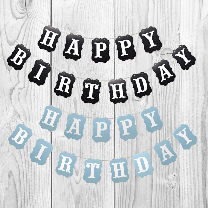 1 Set Happy Birthday Paper Bunting Banner Pink Hanging Garlands For Boy Girl Favor Christmas Wedding  Baby Shower Party Decor 8z