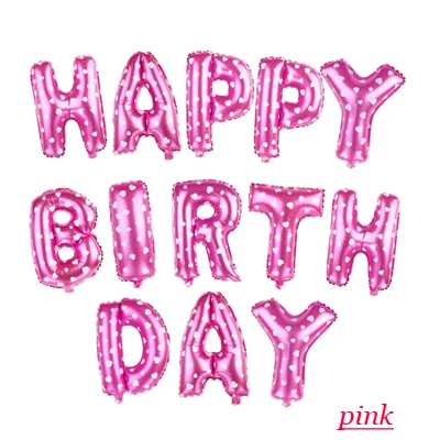 13 шт./лот воздушные шары с днем рождения, декоративные вечерние шары из фольги для детей, детские воздушные шары с буквенным алфавитом и алюминиевыми буквами - Цвет: pink