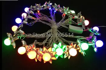 

[Seven Neon]Free shipping 110V/220V sunflower shape 4M 20leds party/Christmas/decoration/holiday led string light
