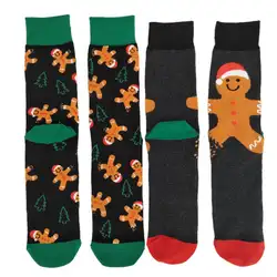 Носки женские рождественские персональные хлопчатобумажные забавные носки Пот-абсорбирующие дышащие снежные куклы серии женские носки
