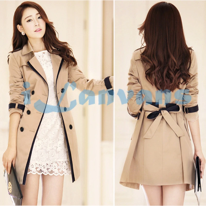 Womens Overcoats Women's Long Trench Coats Long Sleeve Fashion Turn