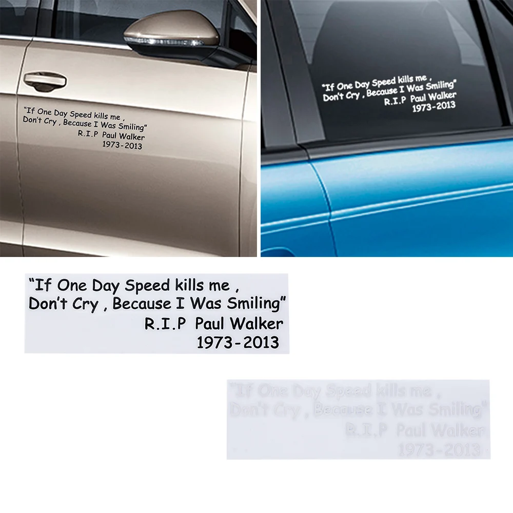 1 шт. Пол Уокер девиз виниловые наклейки на двери авто окна гоночный автомобиль дрейф турбо Евро автомобиль бампер наклейка для автомобиля стиль