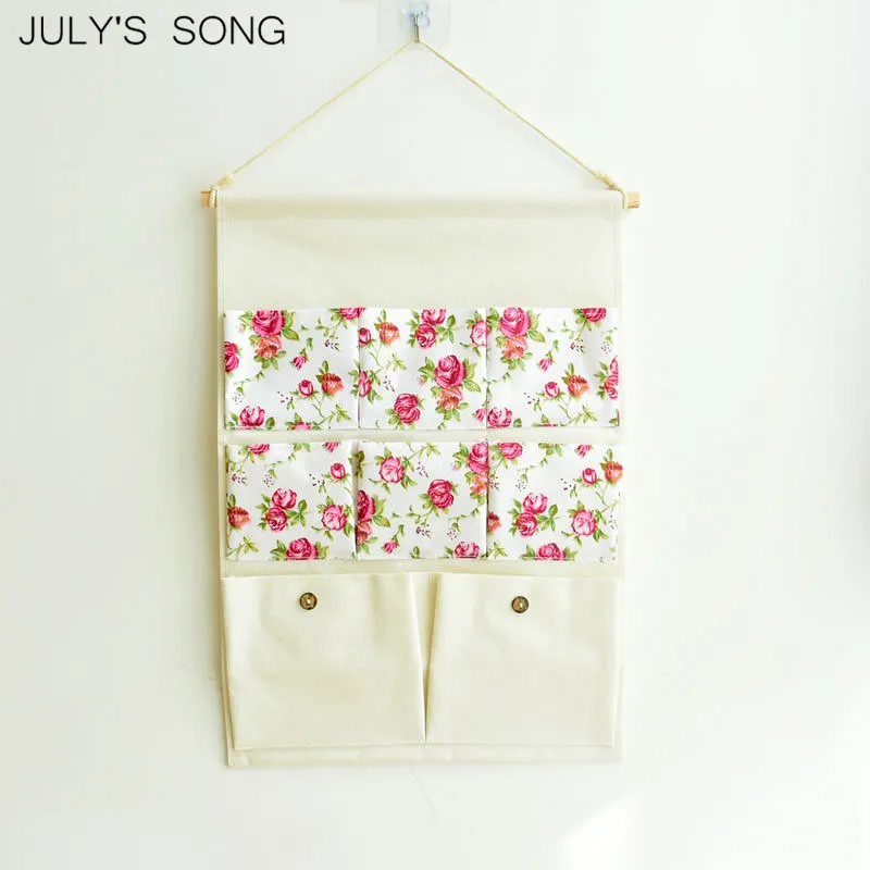 JULY'S SONG подвесная сумка для хранения, подвесные органайзеры для ванной комнаты, настенный подвесной органайзер для косметики, коробка из хлопка и льна, карман для хранения