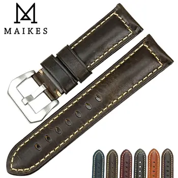 

MAIKES Watch accessories 20mm 22mm 24mm 26mm watchbands Italian leather watch strap for Luminox Panerai watch band