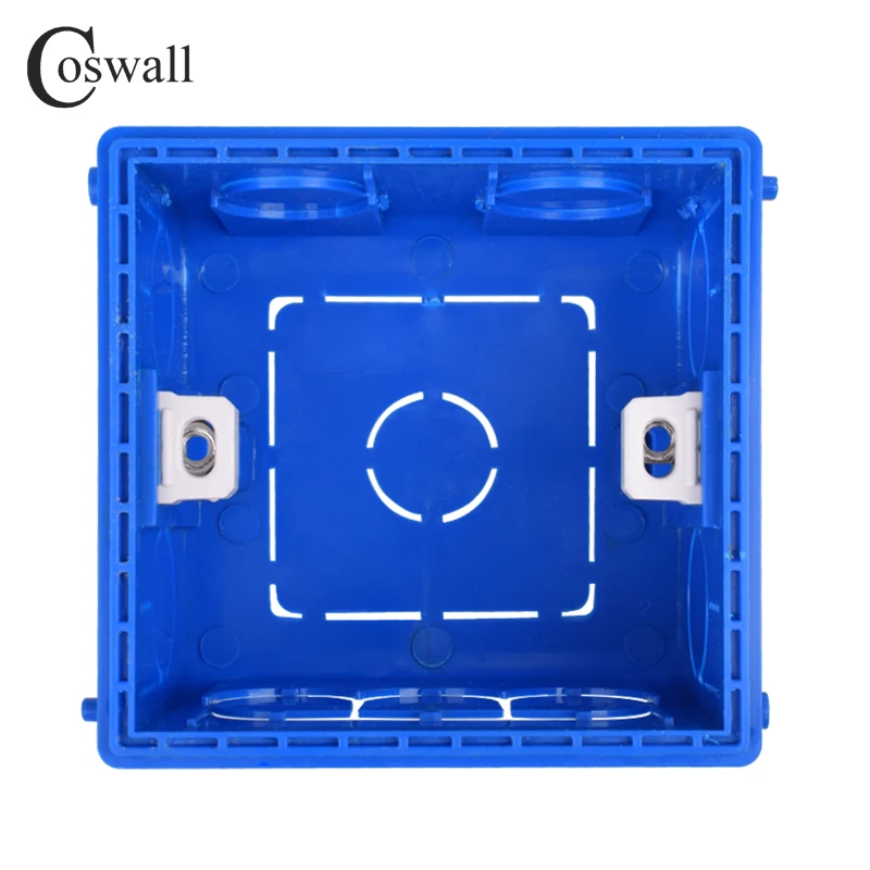 Coswall Adjustable Mounting Box Internal Cassette 86mm*85mm*50mm For 86 Type Switch and Socket White Red Blue Wiring Back Box