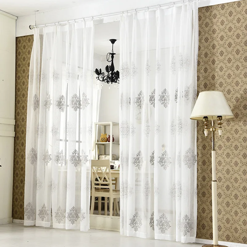 Made Linen Embroidered Curtain Bedroom Window Tulle Gauze Grey Voile Curtains For Living Room Curtain Finished window curtains decor curtains embroidered curtains cotton and linen curtains