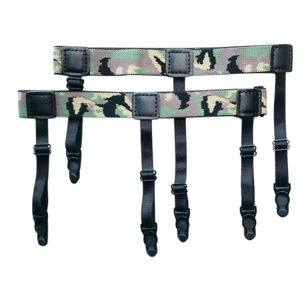 1pair Men's Unisex Uniform Shirt Stays Black Holders Elastic Garter