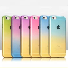 Cases For iPhone 7 6 6S Plus 4 4S SE 5 5S Candy Colors Gradient Soft TPU Clear Transparent Skin Protective For iPhone 6 Cases
