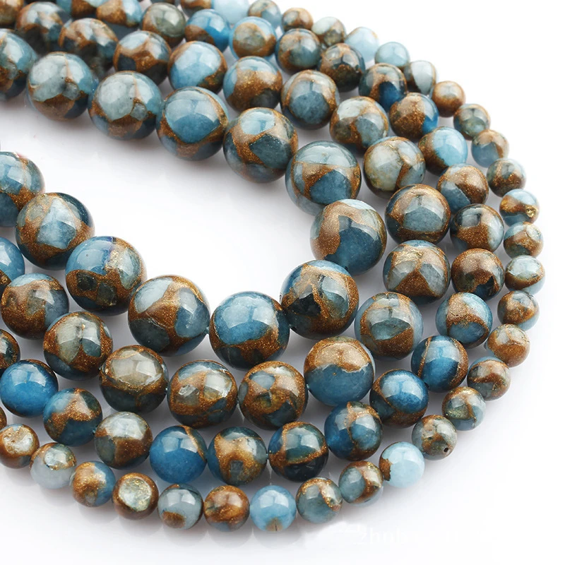 Разноцветные Круглые бусины из голубого непальского камня для браслета, ожерелья, ювелирных изделий, сделай сам, 6 мм, 8 мм, 10 мм, 12 мм, бусины из натурального камня HK171