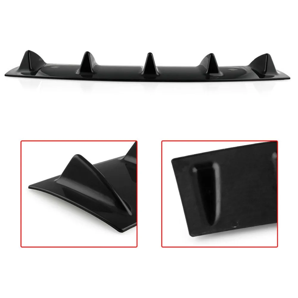 Pinalloy ABS Car Rear Bumper Lip Diffuser 5 Fin Shark Style Back Bumper  Spoiler Lip Splitter