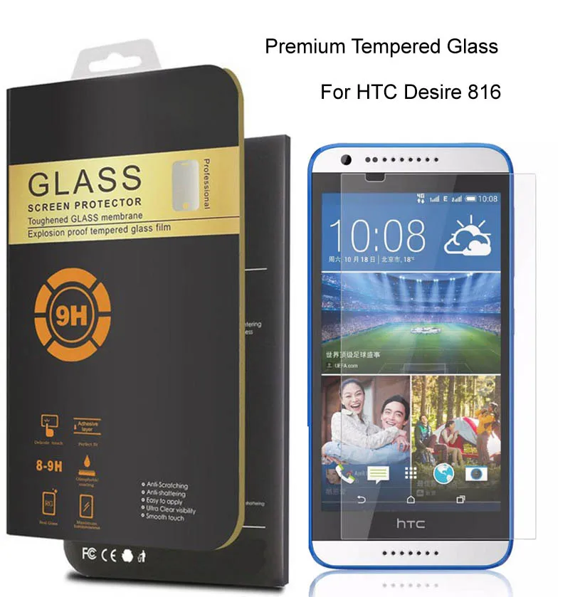 

For HTC Desire 816 0.26mm Premium Protective Film Tempered Glass For HTC Desire 816G dual sim Phone Screen Protector