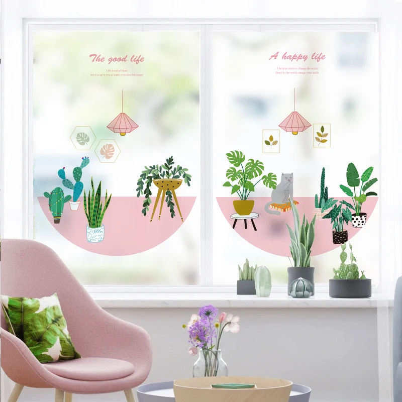 

Free Custom Stained Static Cling Window Film Frosted Opaque Privacy Glass Sticker Home Decor Digital print BLT1566 Little beauty