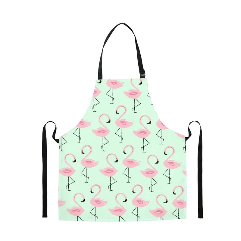 

Apron Fashion Cool Animal Flamingo 3D Printing Kitchen Apron Unisex Chef Cooking BBQ Apron Adjustable Neck Strap Waterproof Bib