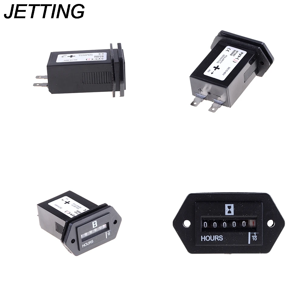 JETTING 1PCS New Generator Sealed Hour Meter Counter Tractor Truck Hourmeter Rectangle DC 12V-36V for Boats Trucks Tractors Cars |