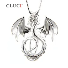 CLUCI Joyería Dragón Jaula Colgante Amuleto de la Suerte Para Las Mujeres de Los Hombres, 925 Collar de Plata Esterlina Colgante