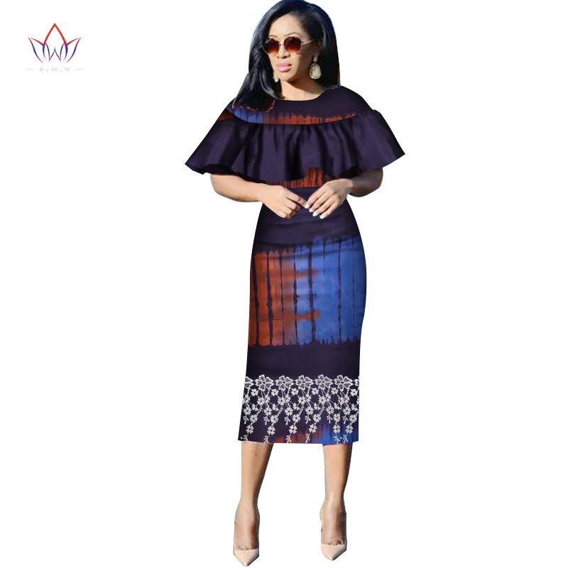 Vestidos африканские женские платья новые модные воротник в виде бабочки африканская одежда Дашики Плюс Размер Сексуальные вечерние платья WY3110 - Цвет: 27