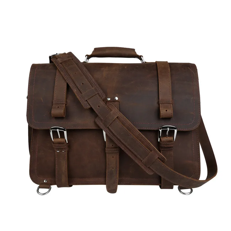 

Man's Genuine Leather Briefcase Fashion Large Capacity Handbags Gifts Male Business Travel Bag Vintage Shoulder Crossbody Blosa