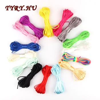 

10m Soft Satin Nylon MultiColor Cord Solid Rope For Jewelry Making Beading Cotton Cord For Baby 2mm DIY Necklace Pendant