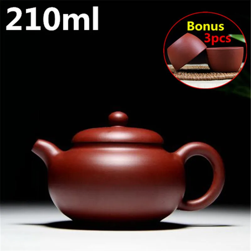 

Ceramic Tea Set Cups Tea Pot Yixing 210ml Chinese Porcelain Teapots Zisha Tea Pot Bonus 3 Tea Cups Famous Handmade Pots