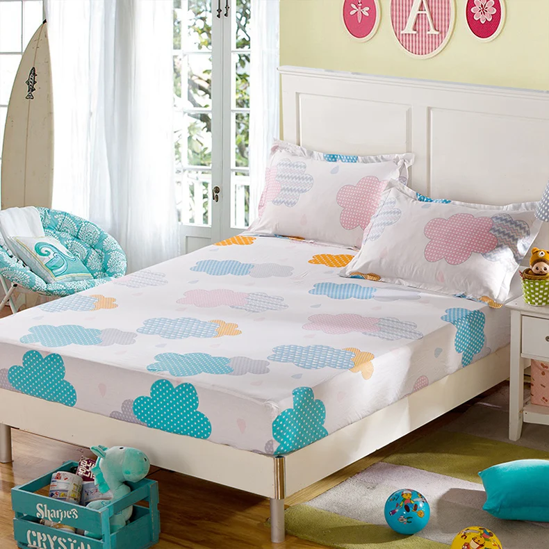 Wholesale solid color sheets fitted bed sheet elastic mattress cover