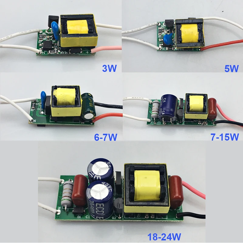 Светодиодный адаптер с постоянным током 1-3 4-7 8-12 25-36 Вт 85-265 в 260-300 мА Диммируемый/не трансформируемый светодиодный светильник